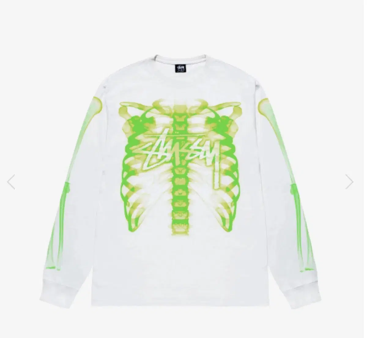 Stussy Rip Cage Long Sleeve White