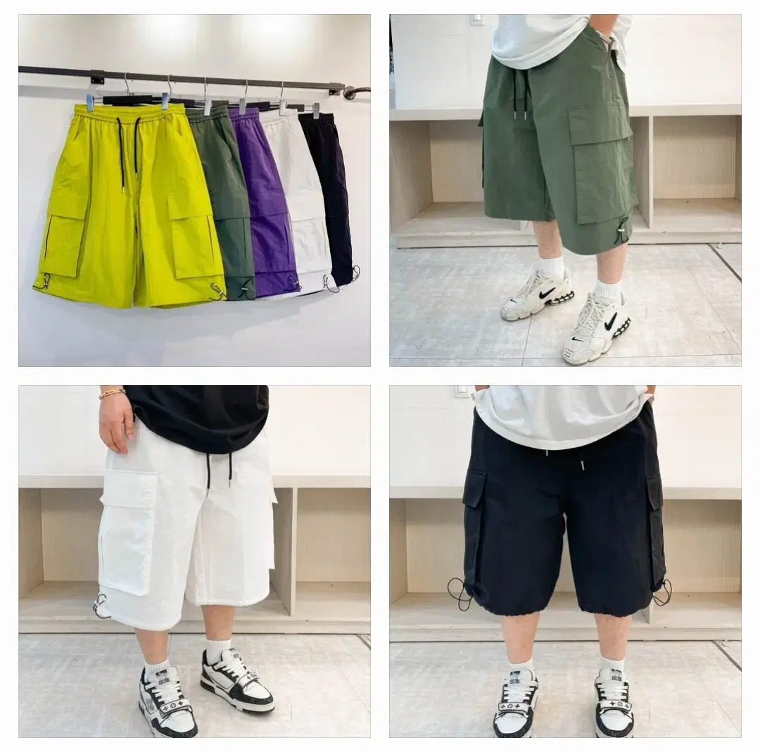 28-37 5-Color Nylon Bermuda Cargo Pants Vahn Unisex Big Size Available