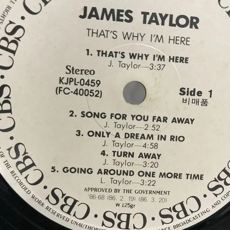 JAMES TAYLOR LP / AA1934