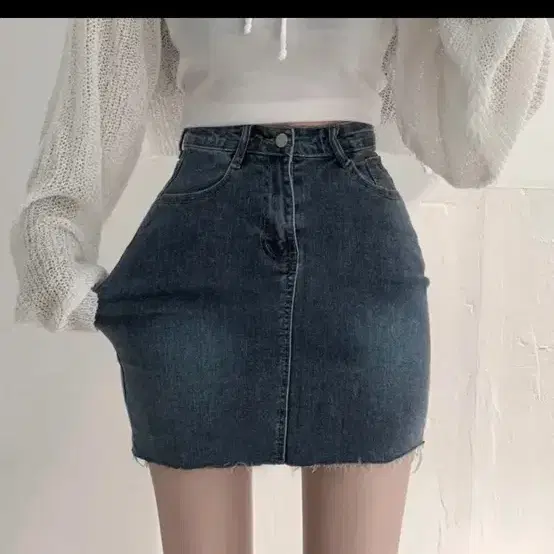 쫀쫀스판 데일리 워싱 치즈 데님 미니스커트