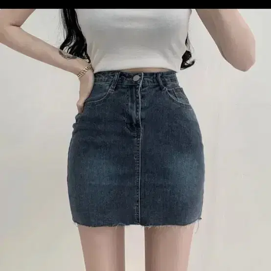 쫀쫀스판 데일리 워싱 치즈 데님 미니스커트