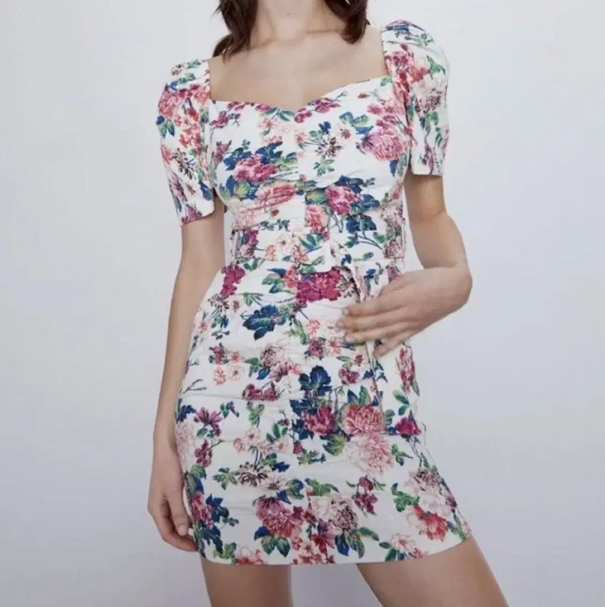 ZARA Zara Floral belted dress Mini ONEPIECE S Tasseled New