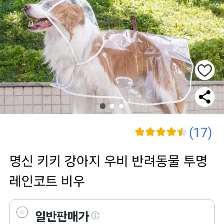 반려견 투명 우비 비옷