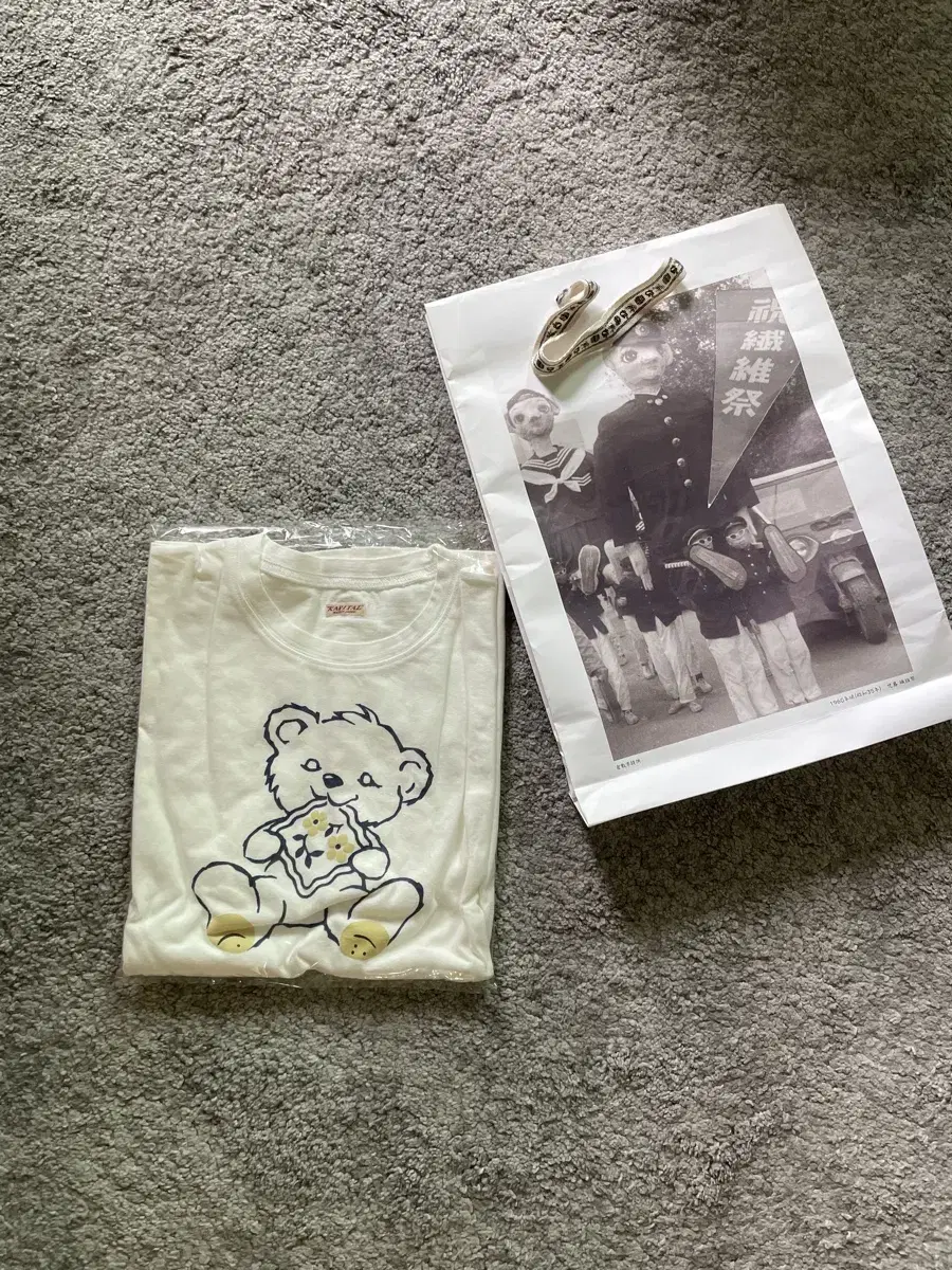 (New)[L]Capital Little Bear T-Shirt Short Sleeve White