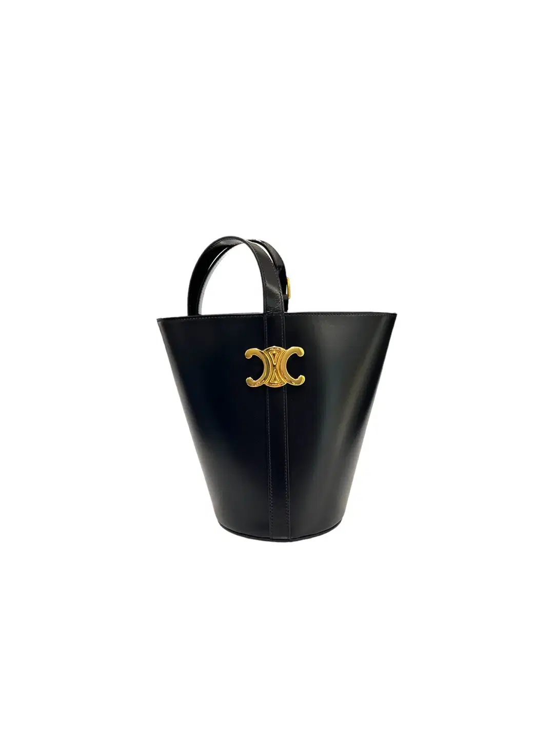 Seline shinee Calfskin Bucket Shoulder Bag Black