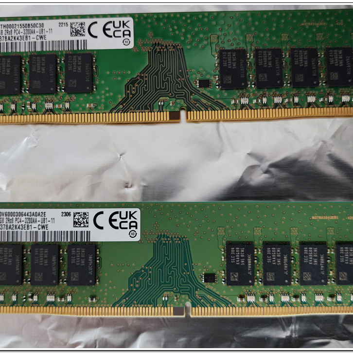 삼성 PC용 16G 양면 DDR4 3200 Mhz 2 개 7만원에 판매