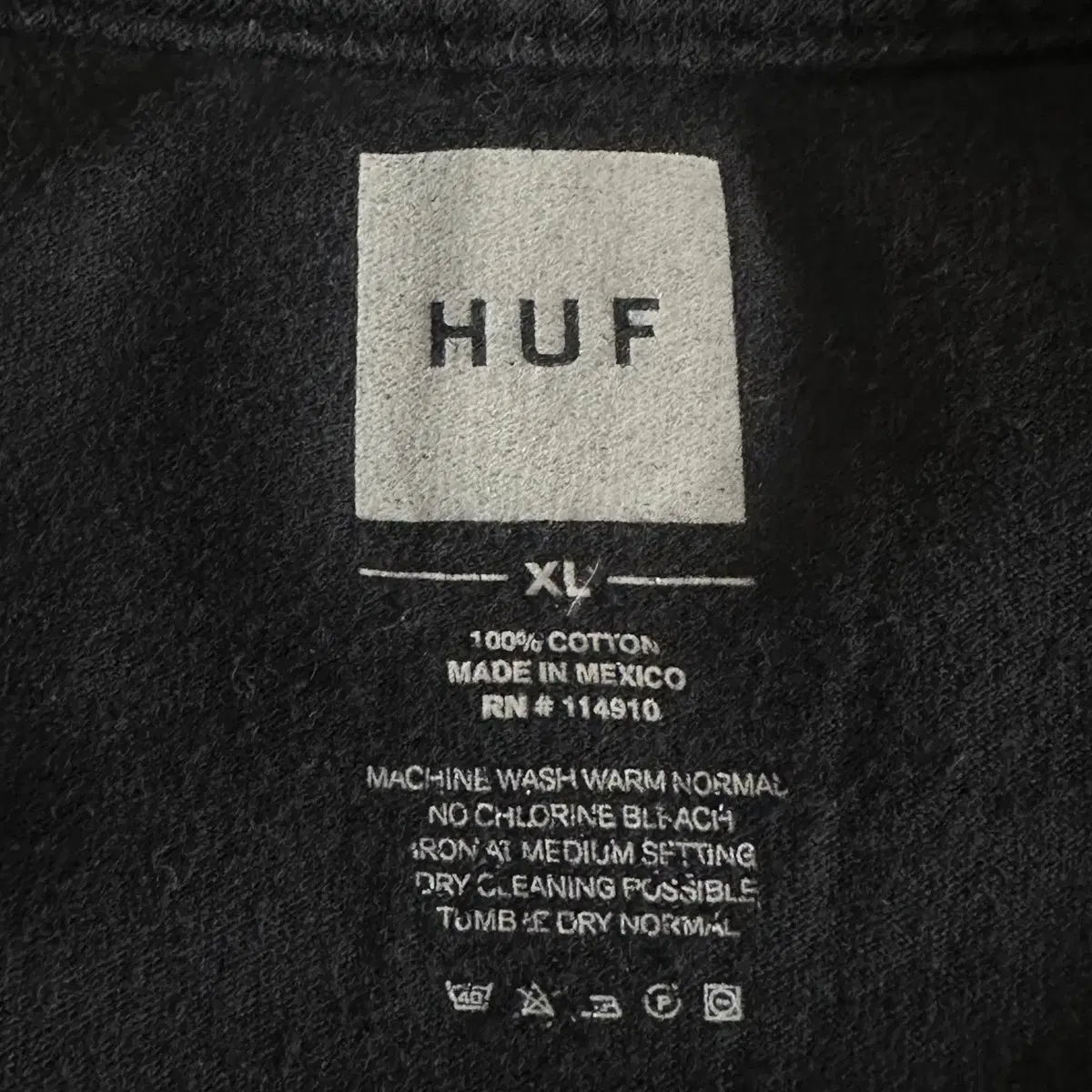 [XL] 허프 HUF 박스로고 그래픽 반팔 티셔츠 블랙