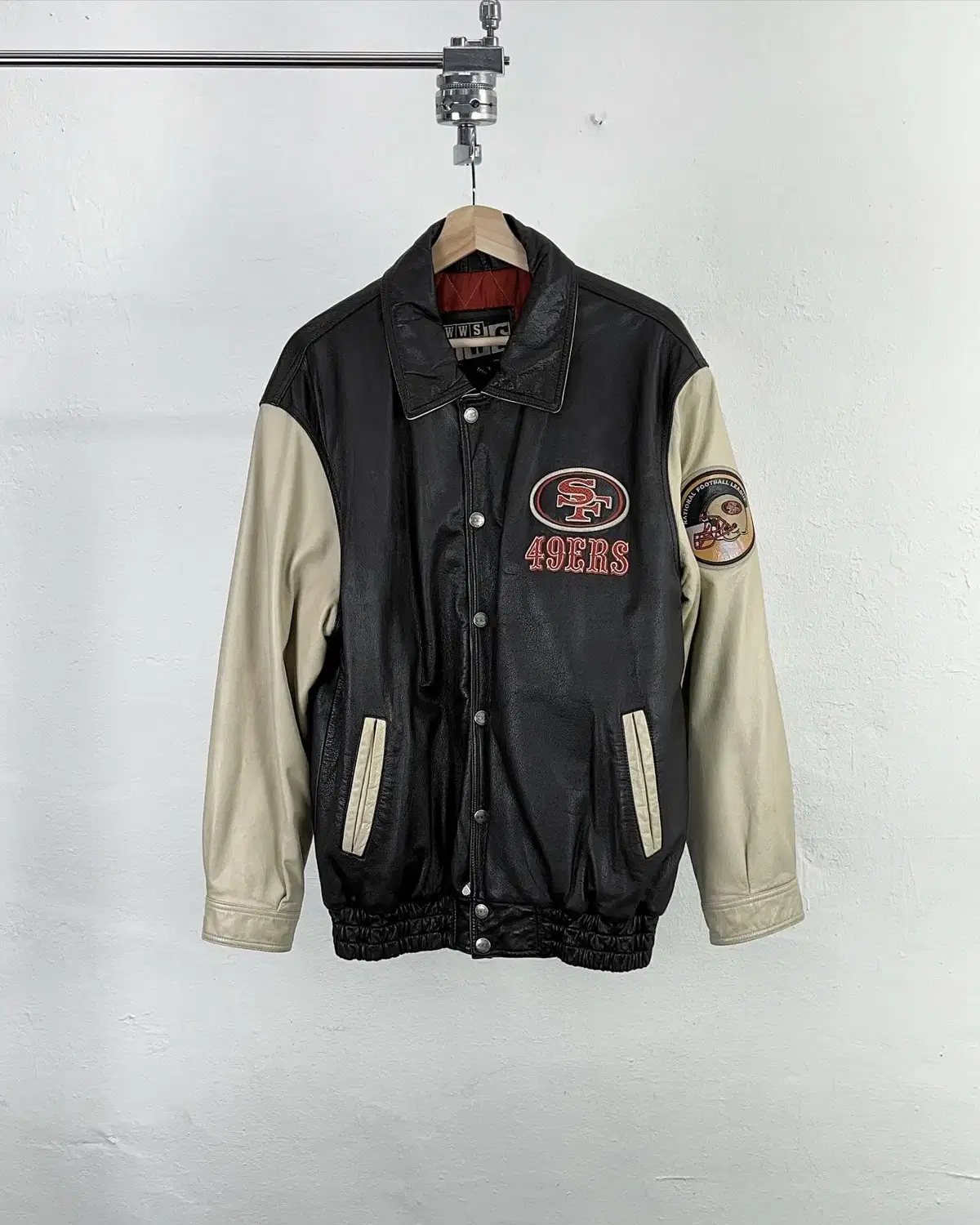 WWS Two Color 49ERS San Francisco Game Day Cowhide Leather Jacket