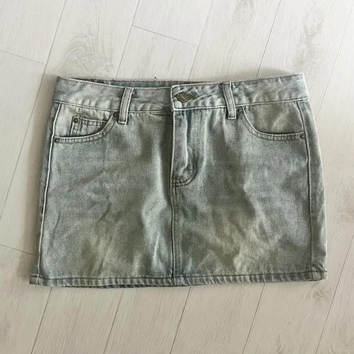 Light Blue Skirt H-Line Washed Denim Skirt Mini Short Pants Y2K Vintage