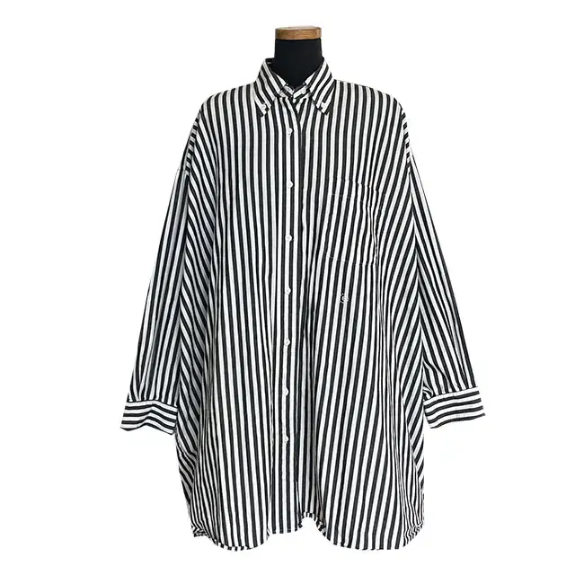 Tom Boy Striped Oversized Boxy Long Shirt