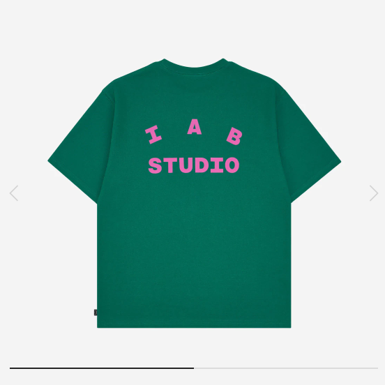 IAB Studio T-Shirt Green Pink ,WHITE