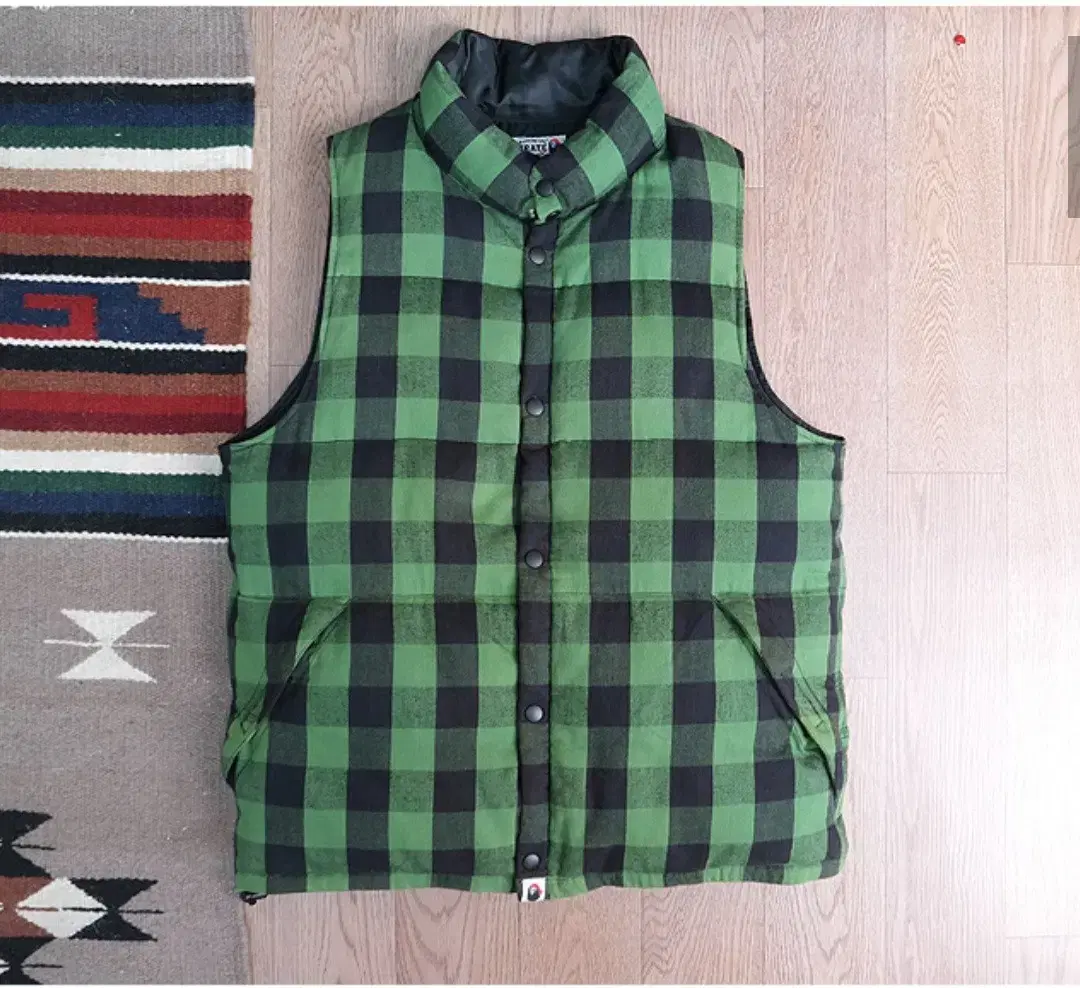 BAPE Vape Flannel Check Duck Down Padding Vest L