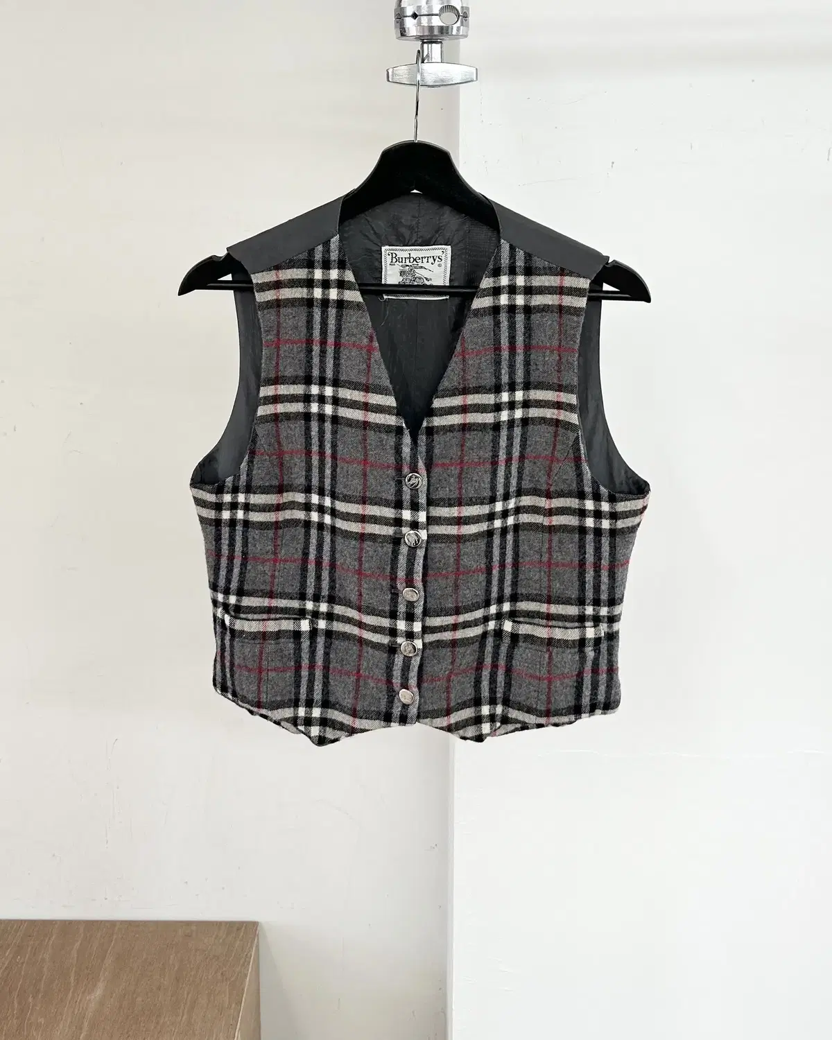 Burberry Gray Nova Check Silver Vest