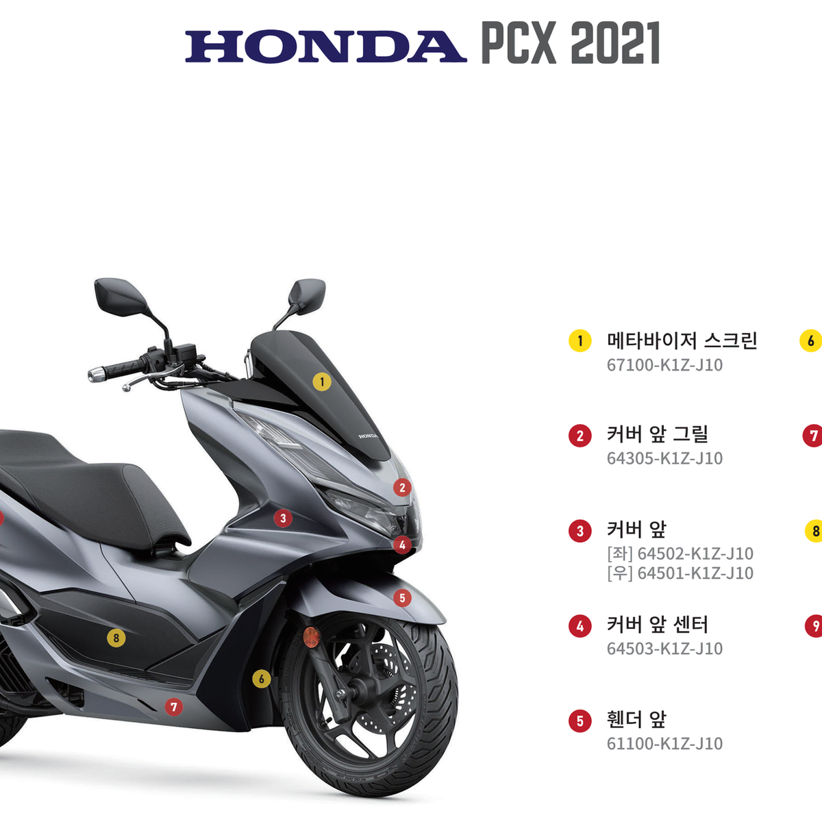 PCX125 '21~ 카울 교체 작업합니다.