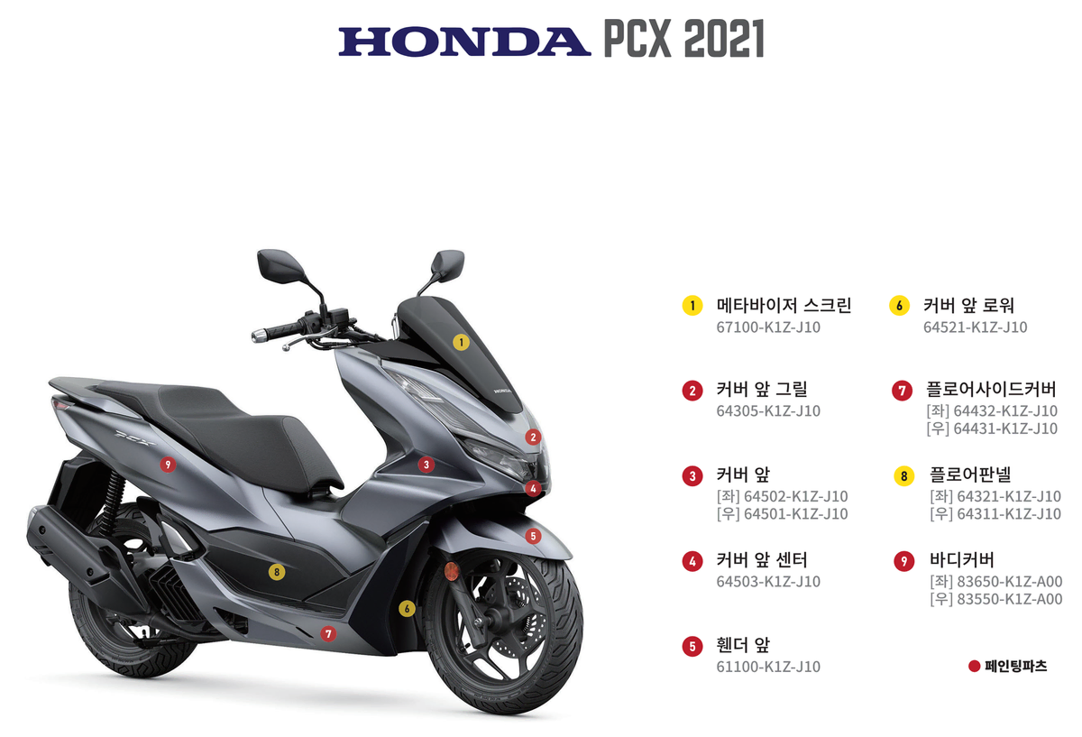 PCX125 '21~ 카울 교체 작업합니다.