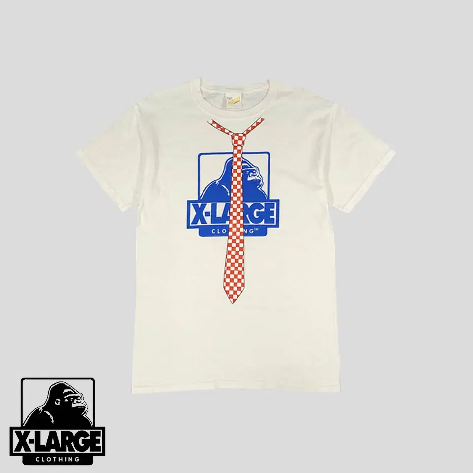 X LARGE XXLarge White bloo Gorilla Red Checkerboard Tie Big Printing Nose