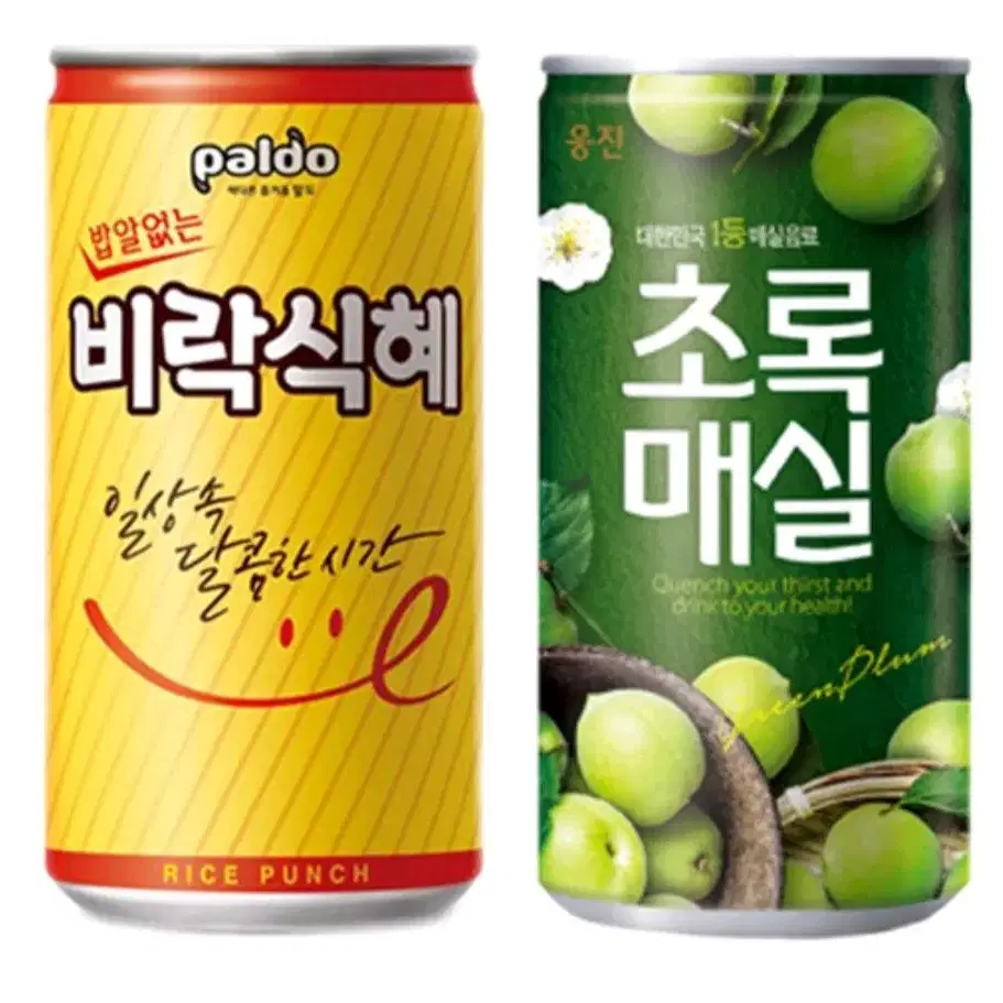 웅진 초록매실 180ml 30캔 +  비락식혜 175ml 30캔