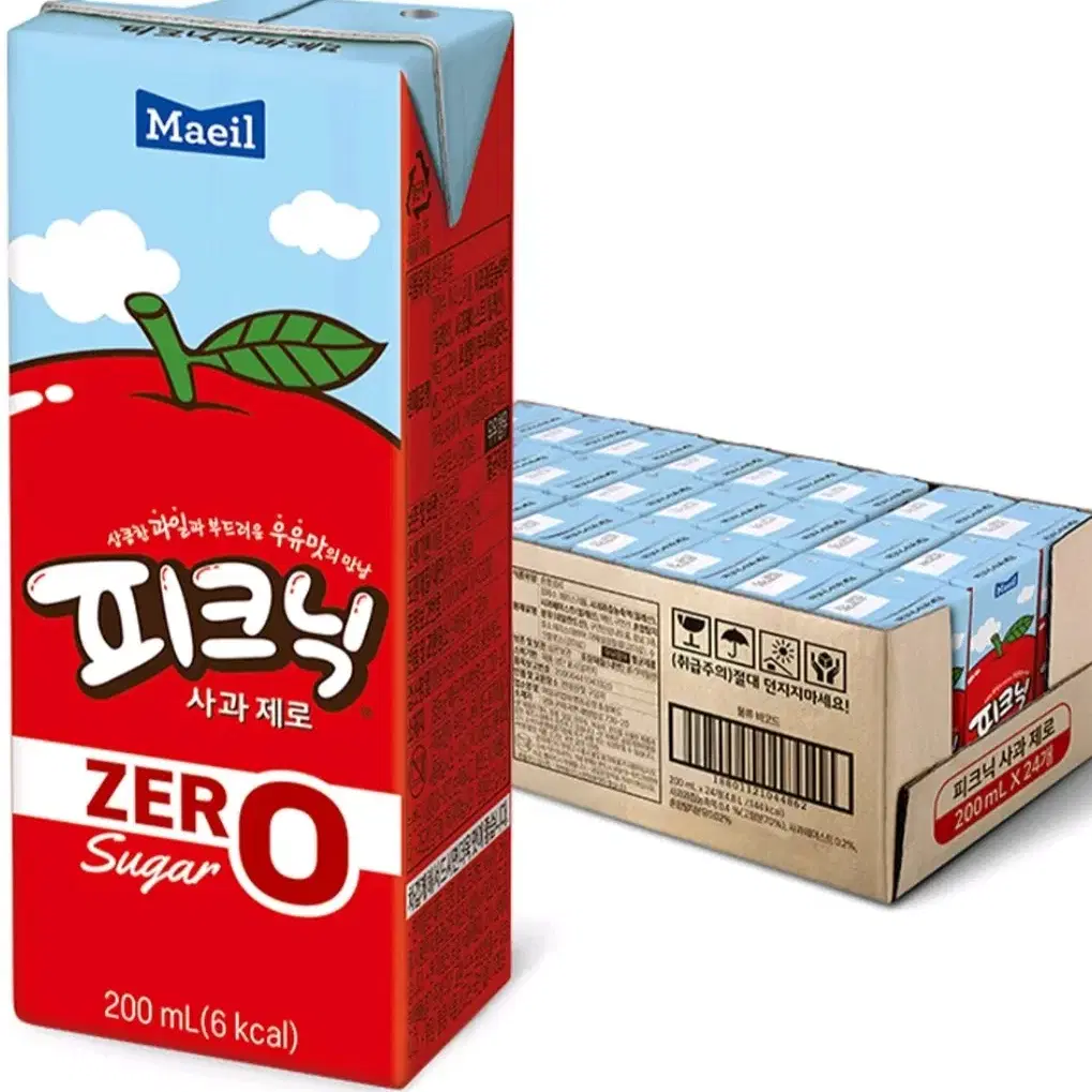 매일유업 피크닉 제로 사과 주스 200ml 24개