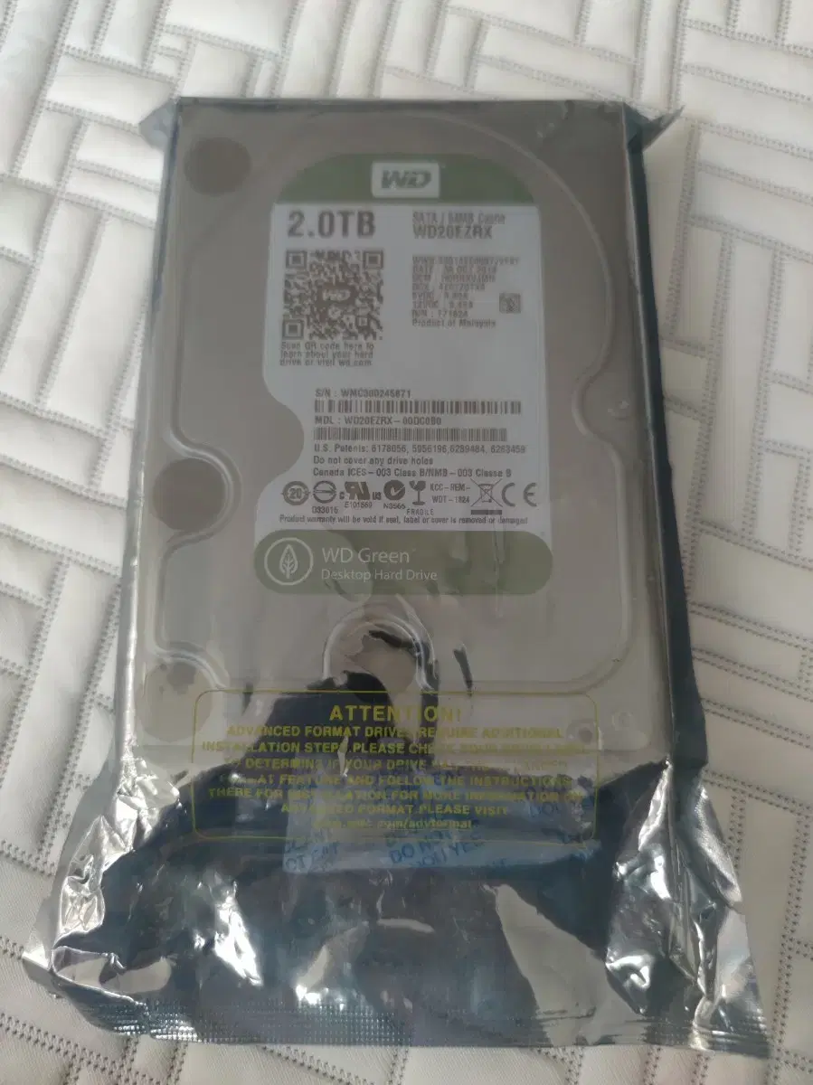 미개봉 2.0TB WD Green Desktop Hard Drive