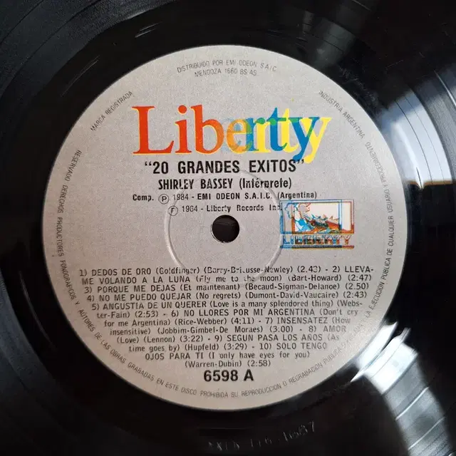 수입반/Shirley Bassey -20 Grandes Exitos LP