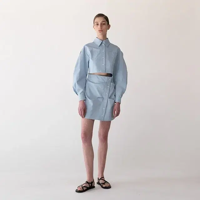 le cut it in shirt one-piece(light blue)