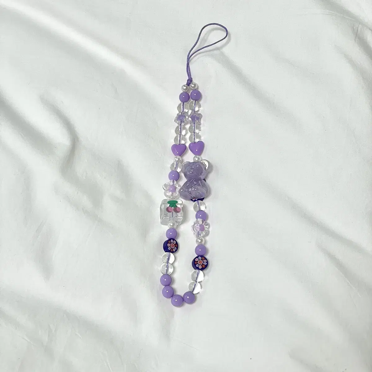 Purple bead keyring