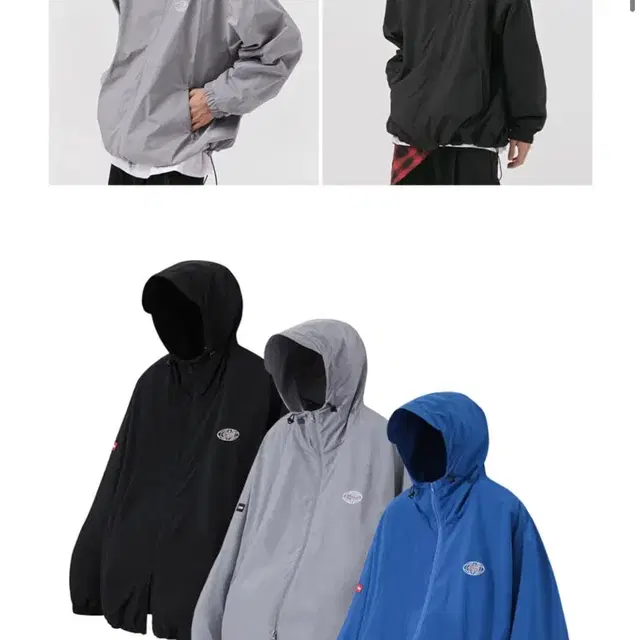 CNN APPAREL 투웨이 메모리 후드 윈드 브레이커 자켓 그레이100