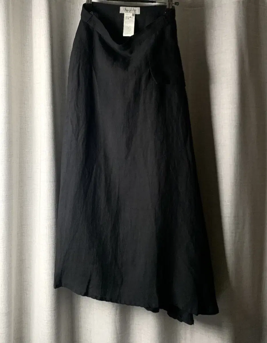 Yohji yamamoto 비대칭 린넨 롱스커트