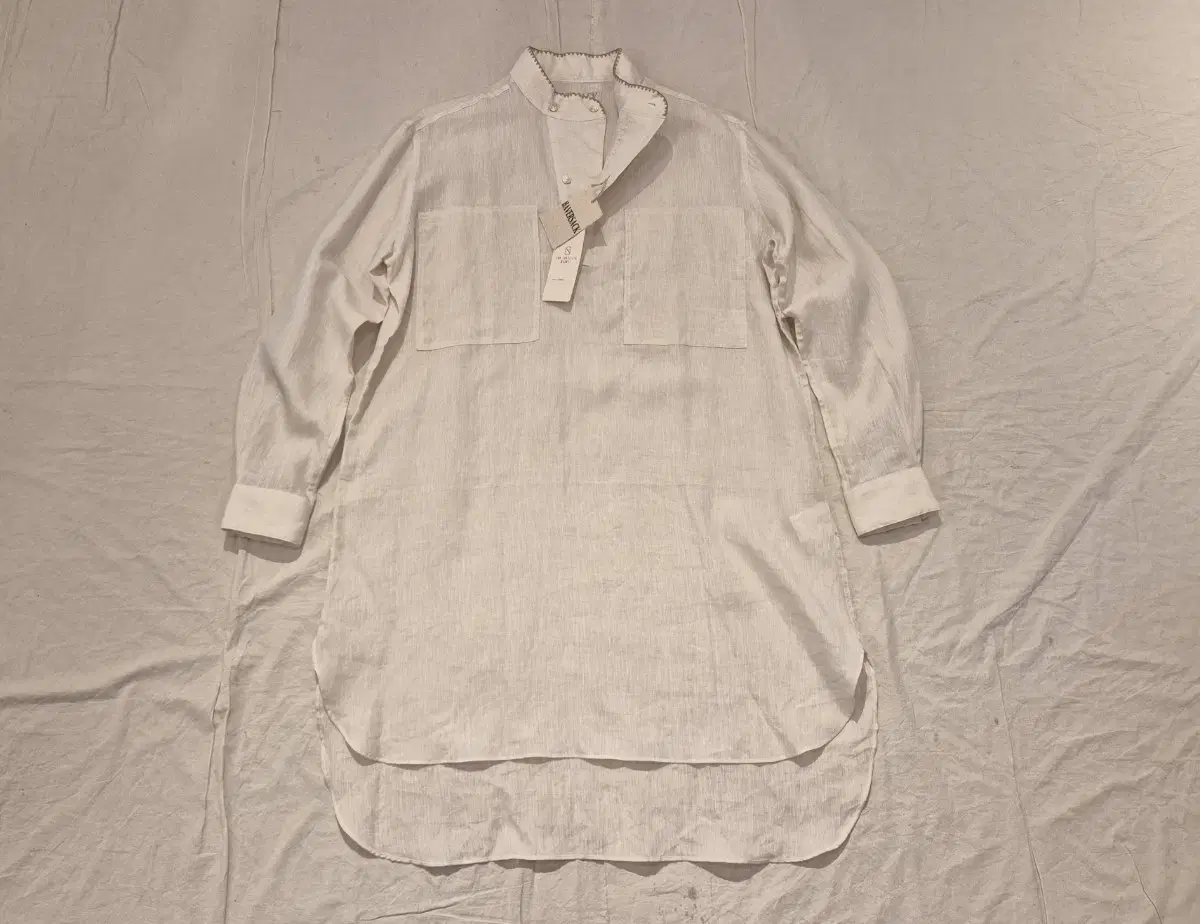 XL>Harbor Blue Linen Pullover Shirt