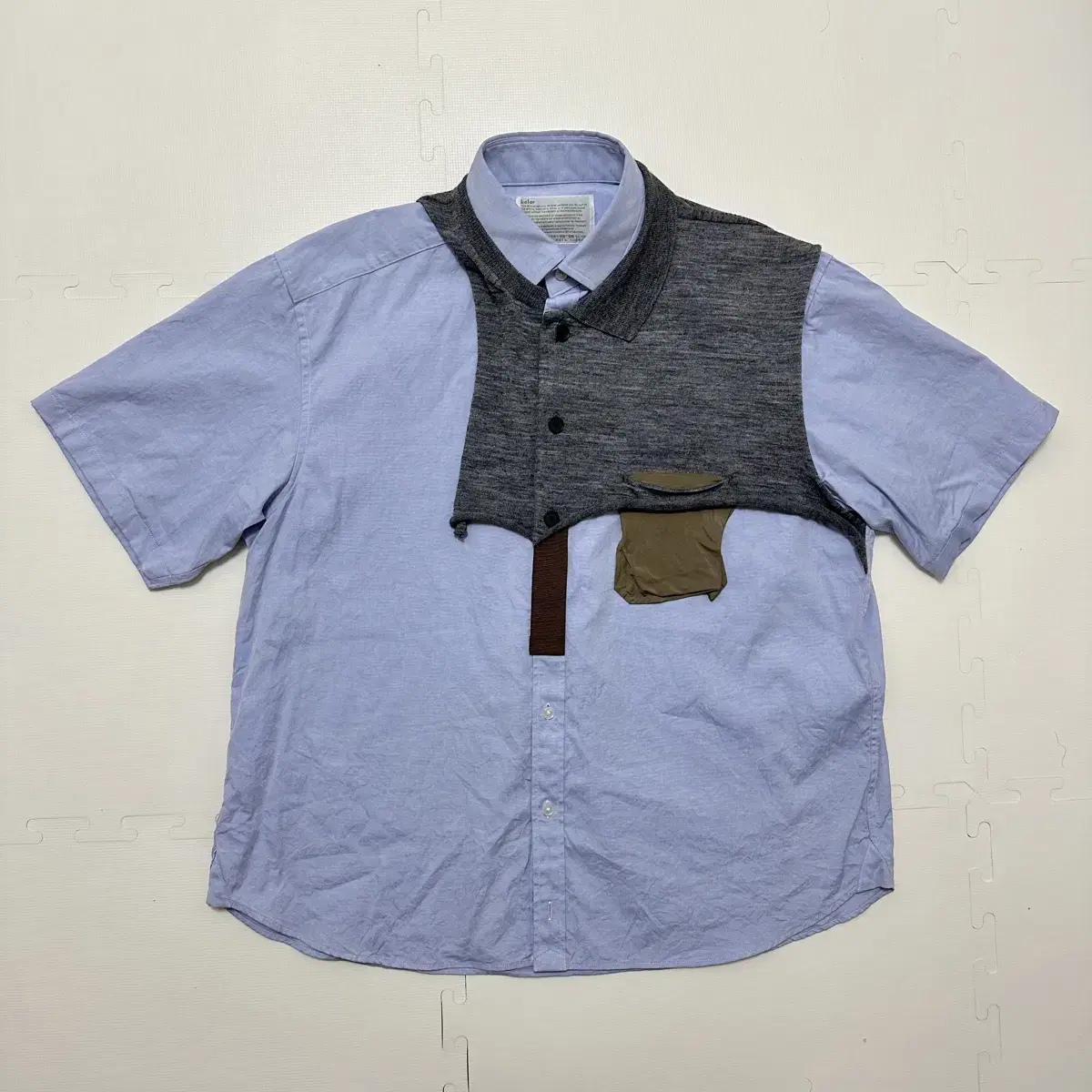 KOLOR Layered short-sleeved shirt in color