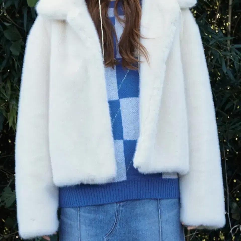 [포이어] Faux Fur Jacket ivory