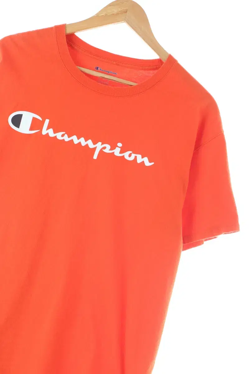 (L) Champion Vahn Short Sleeve T-Shirt Orange Big Printing Limited Edition-D720