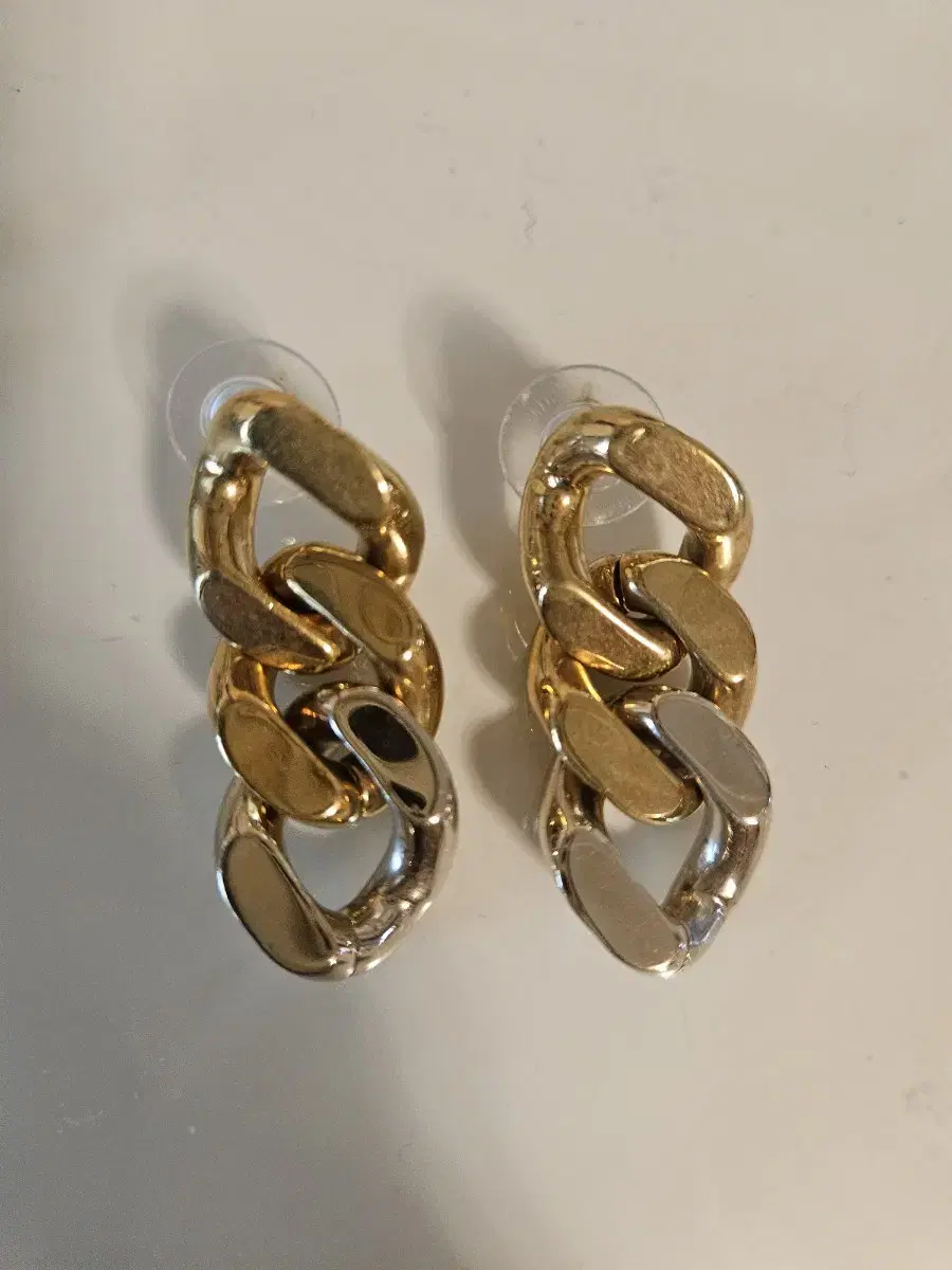 Saint Laurent Earring Gold White Two-tone