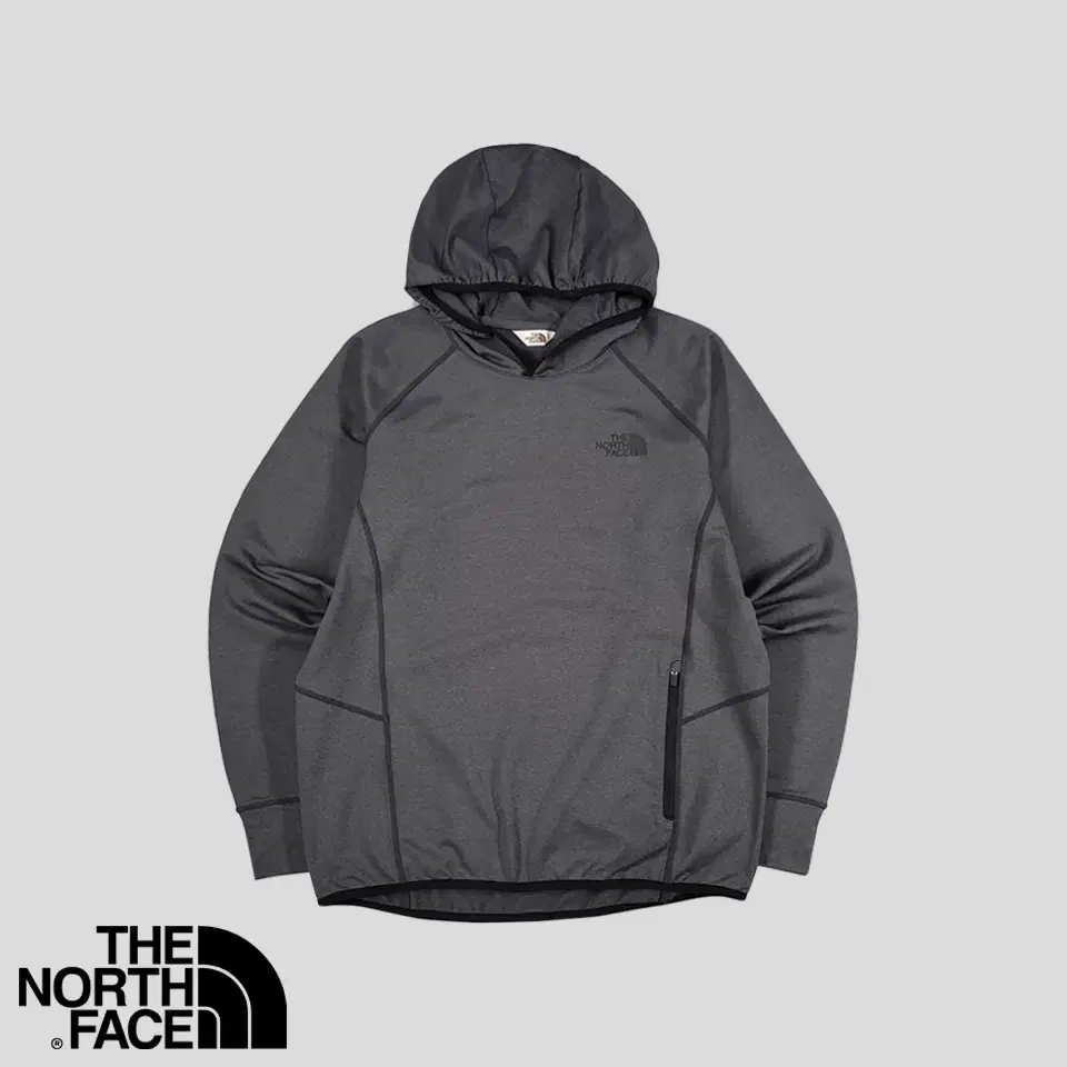 The North Face White Belly Charcoal Tonal Logo Printed Poly Functional Hoodie S