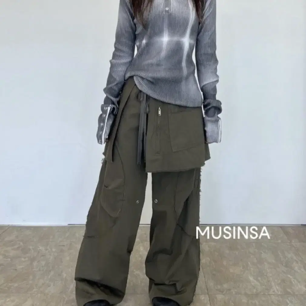 나체 2-PIECE POCKET SKIRT PANTS 1size