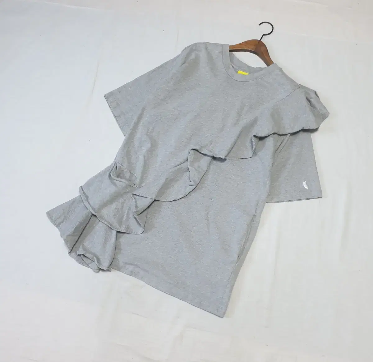 Lucky Chouette frill short-sleeved long T-shirt