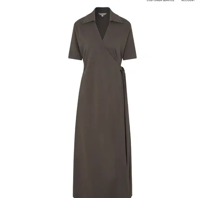 콤스튜디오 CO BELTED WRAP DRESS_BROWN