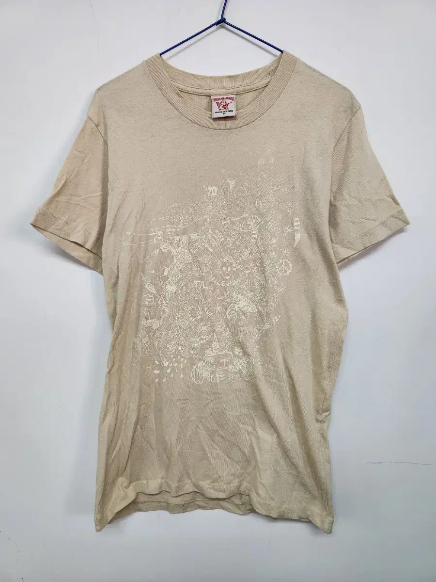 Truly Reliable Beige Printed Short Sleeve Tee M