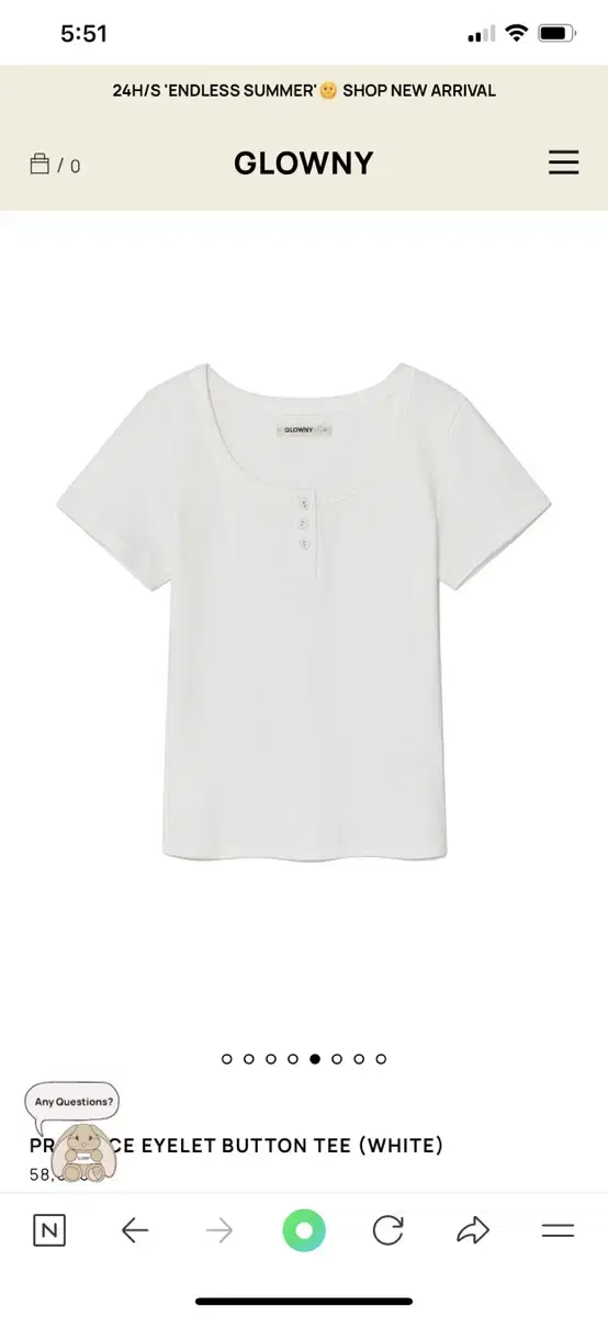 PROVINCE EYELET BUTTON TEE (WHITE)