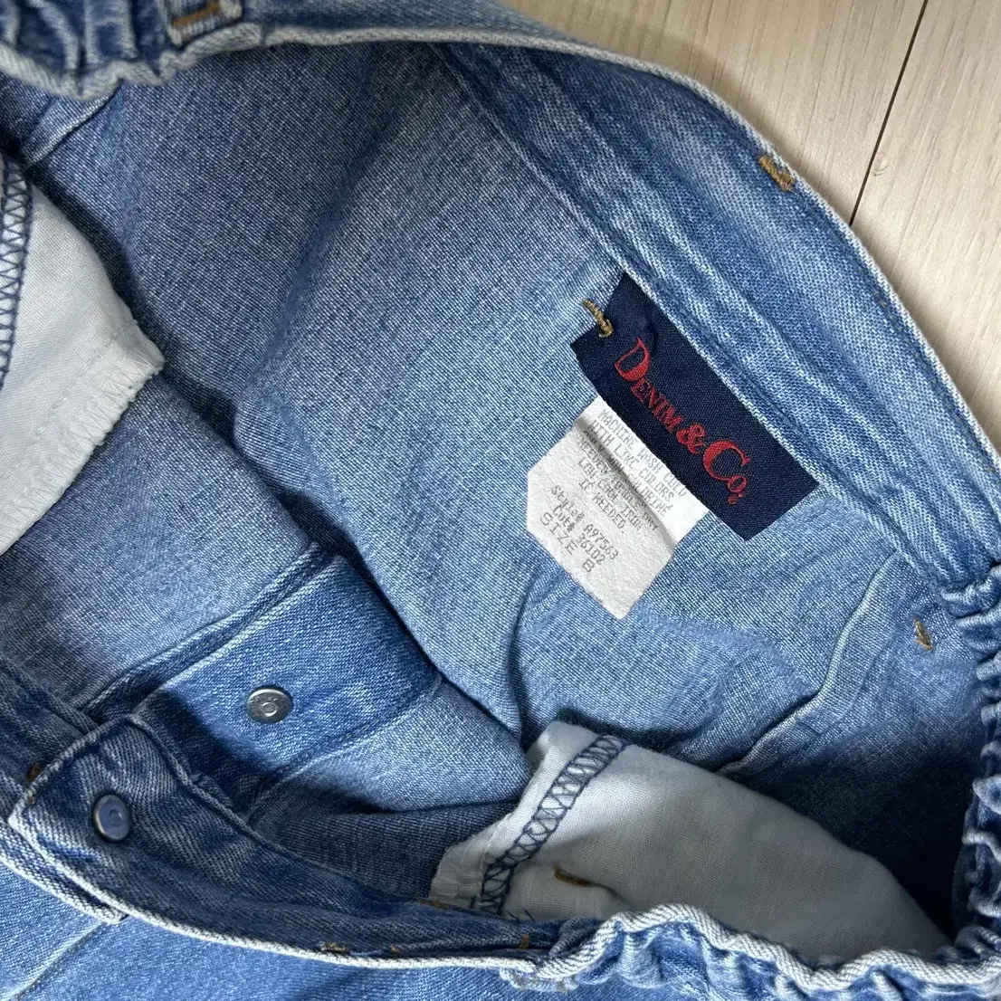 (일본 빈티지) Denim&Co 단추 데님 롱 스커트(청치마)