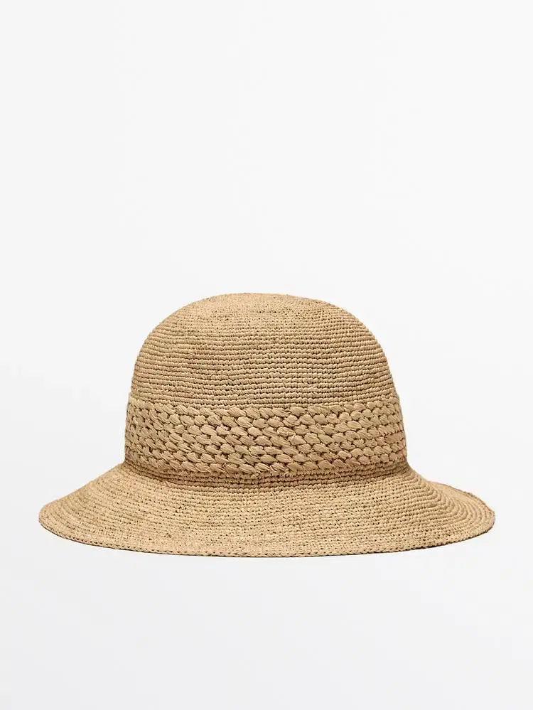 마시모두띠 라피아햇Raffia hat with braided thread