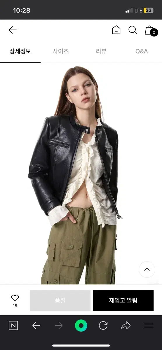 세릭 cerric button neck biker jacket