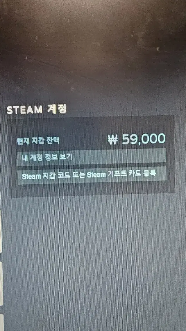 스팀머니 59000원 선물식 판매