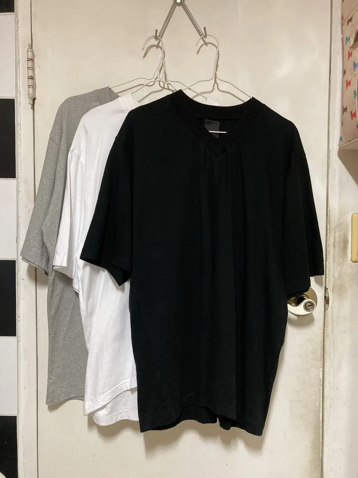 (T)Semi Overfit Shirred V-Neck T-Shirt(F)