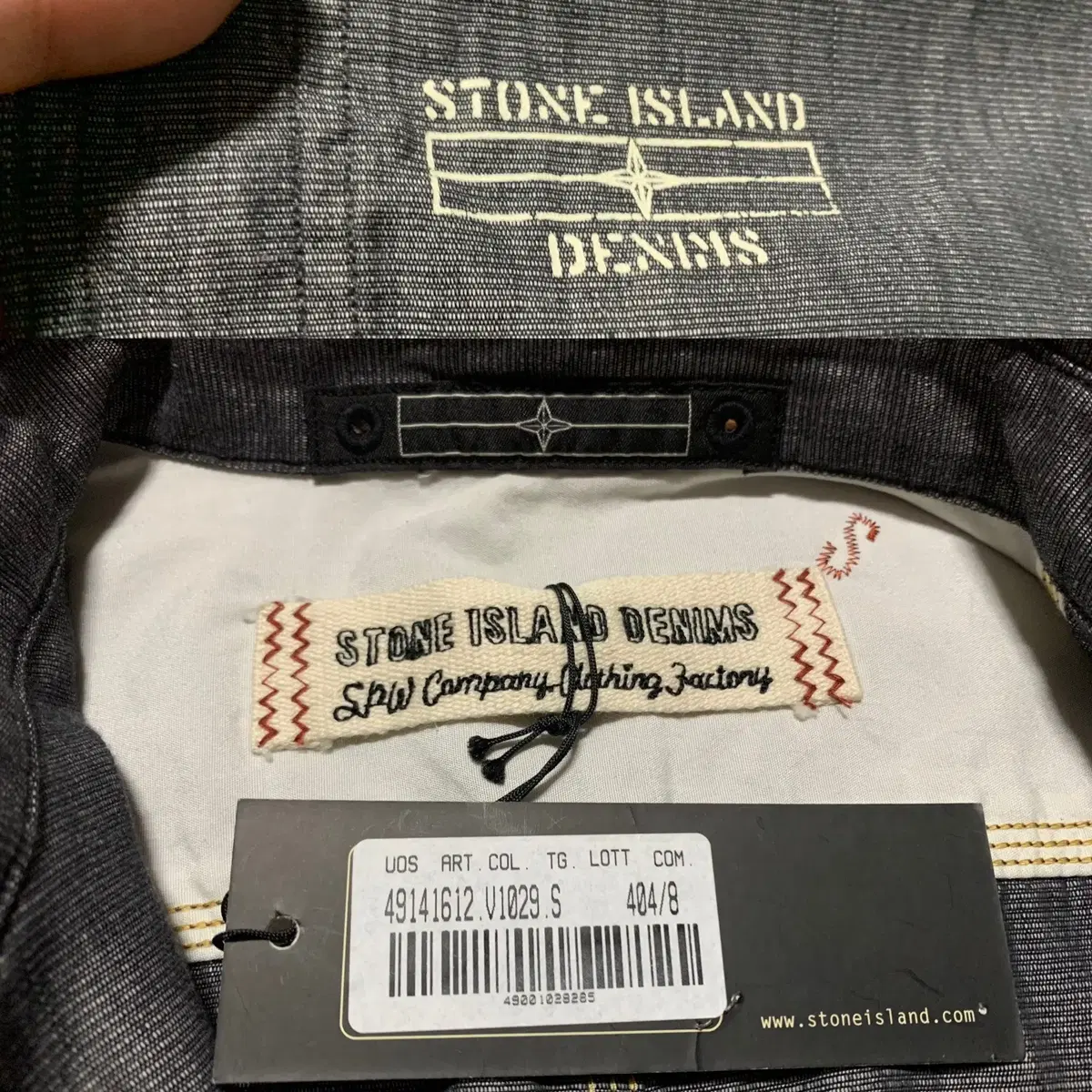 STONE ISLAND DENIM 스톤 아일랜드-데님 샴브레이 롤업셔츠