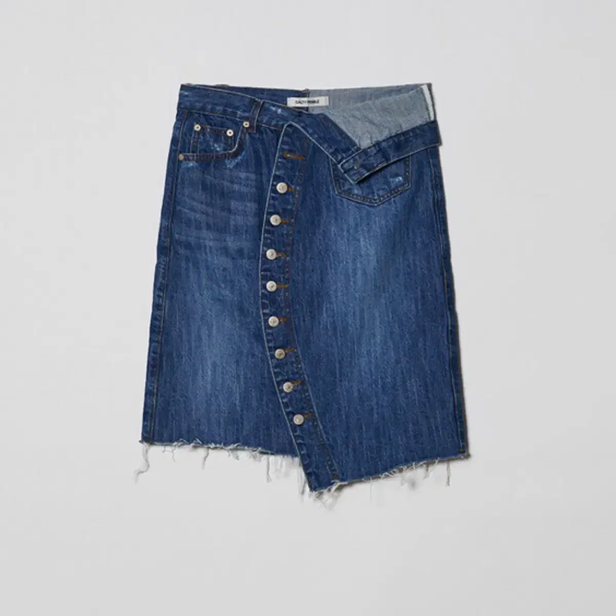 솔티페블 언발란스 청스커트 UNBALANCE DENIM SK