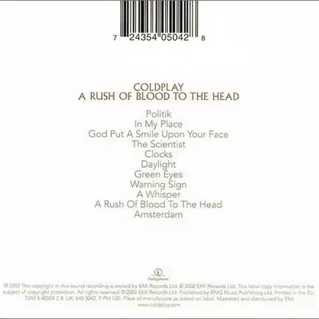 Coldplay - A Rush Of Blood (CD) 유럽반초판NM-