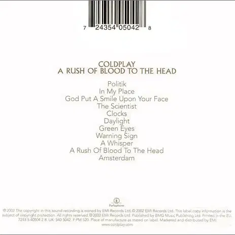 Coldplay - A Rush Of Blood (CD) 유럽반초판NM-