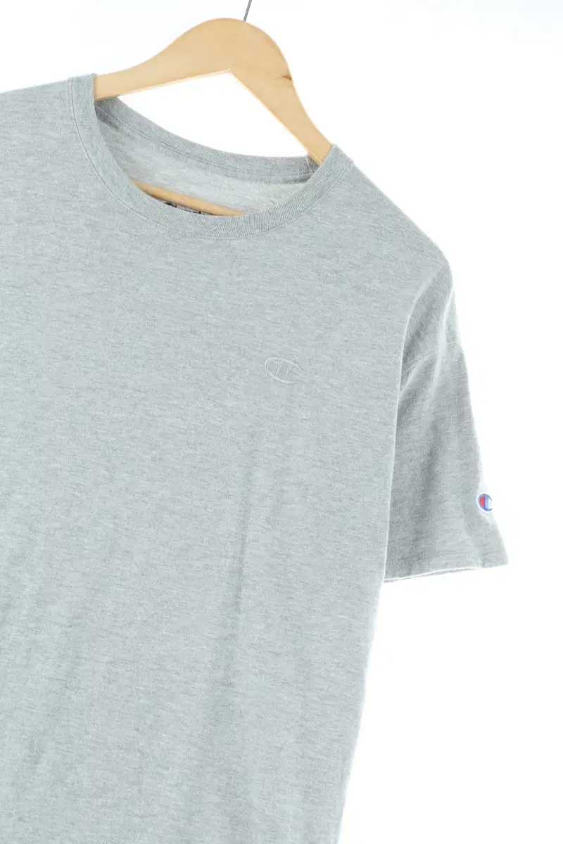 (L) Champion short-sleeved T-shirt gray cotton amechage limited edition - D7A2