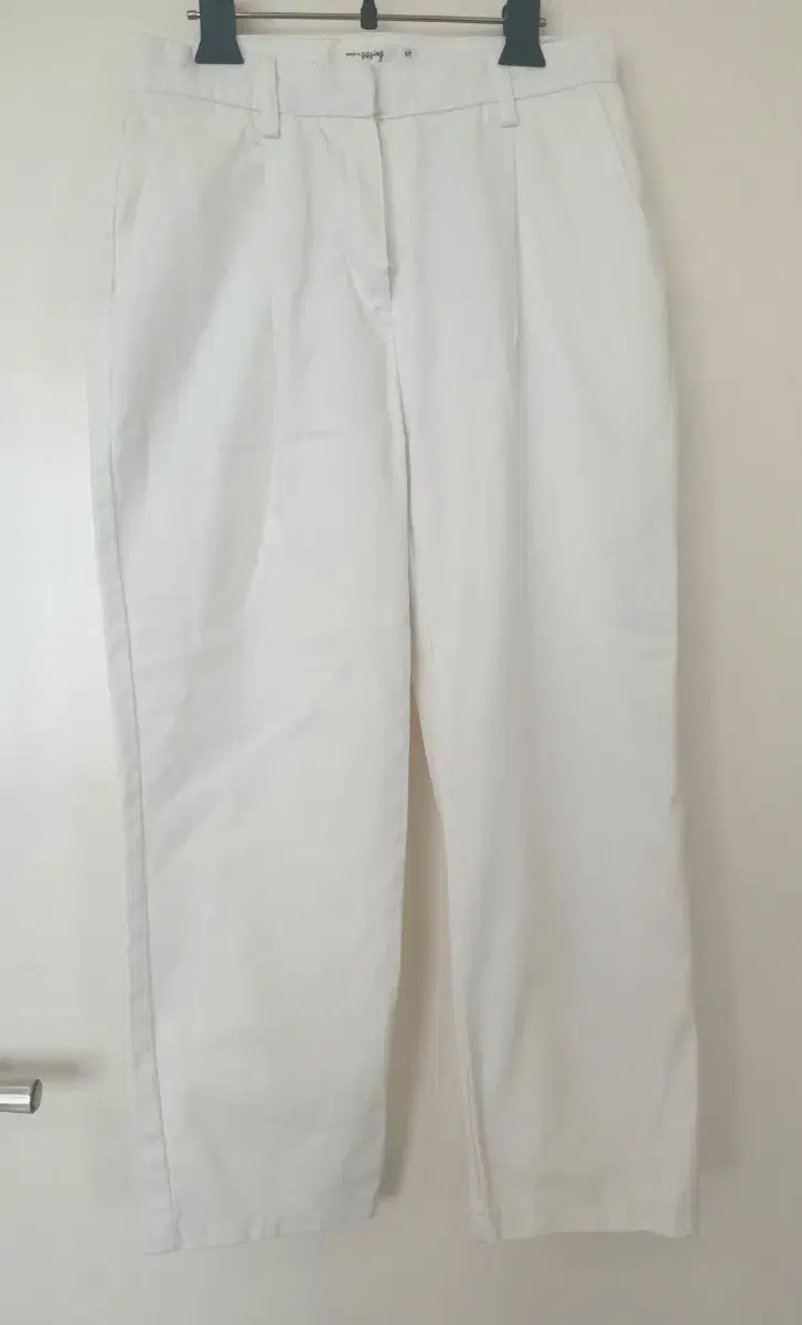 Pin-Tucked White Pants